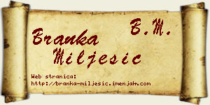 Branka Milješić vizit kartica